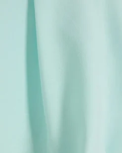 Aqua linen blend high waisted shorts