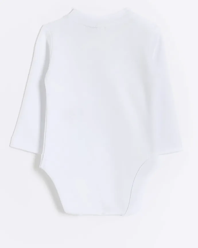 Baby girls white bear graphic all in one