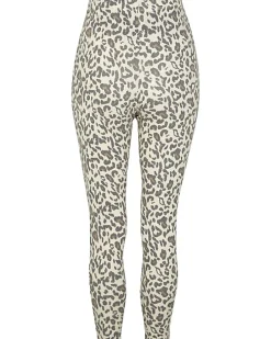 Beige animal print maternity leggings
