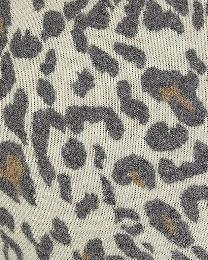 Beige animal print maternity leggings