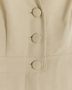 Beige bow blazer jumpsuit