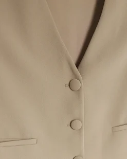 Beige Cropped Waistcoat