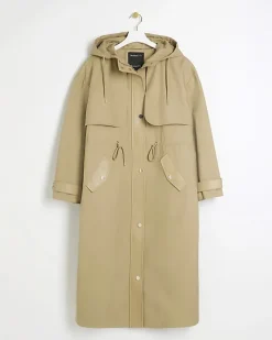 Beige Hooded Parka Jacket