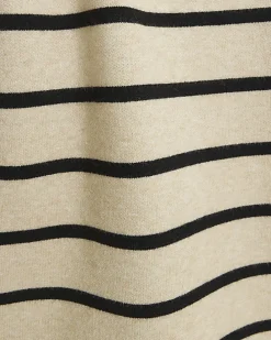 Beige knit stripe maxi skirt