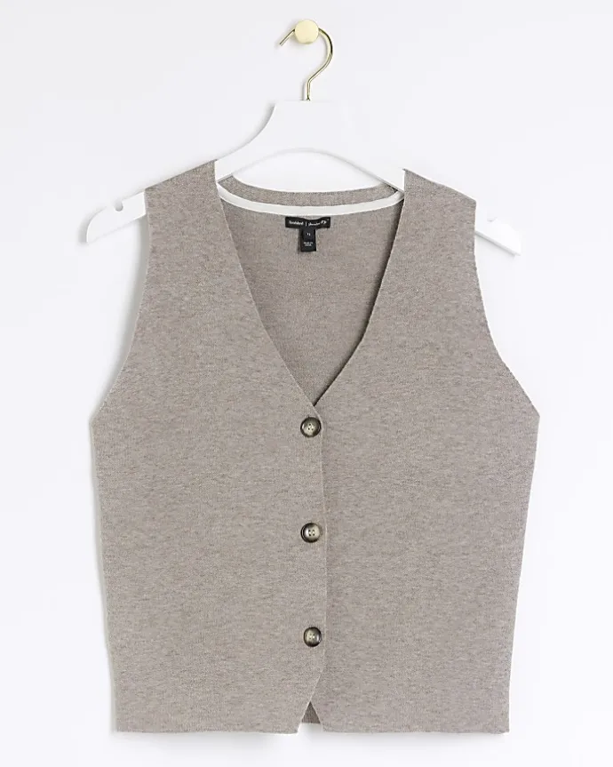 Beige knit waistcoat