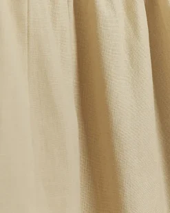 Beige linen halter neck midi dress