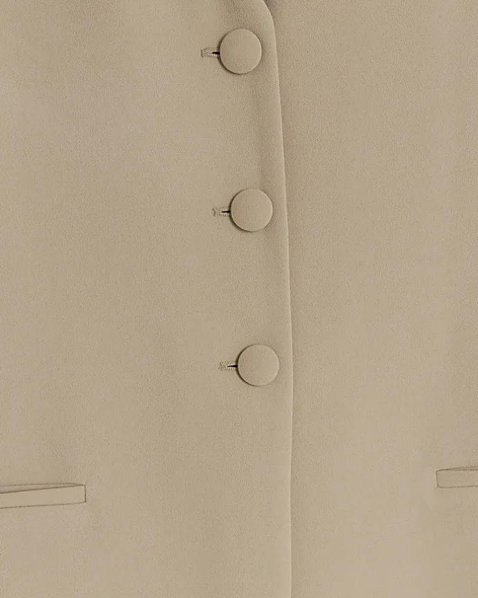 Beige longline waistcoat