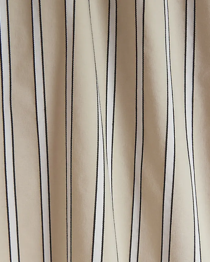 Beige stripe straight pull on trousers