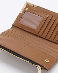 Beige wave RI monogram purse