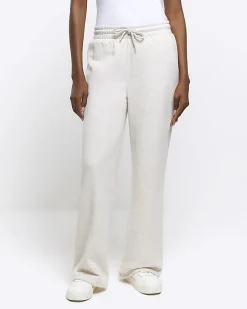 Beige wide leg joggers