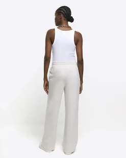 Beige wide leg joggers