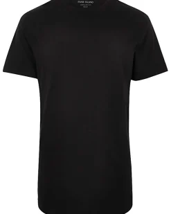 Big & Tall black curved hem slim fit t-shirt