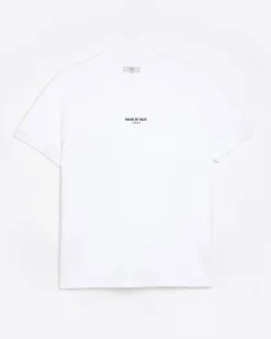Big & Tall white slim fit quilted t-shirt