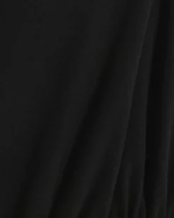 Black asymmetric sweatshirt maxi dress