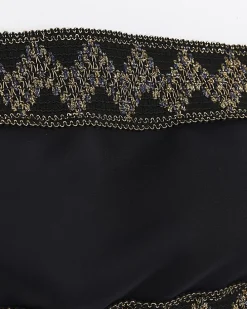 Black Bandeau Embellished Bikini Top