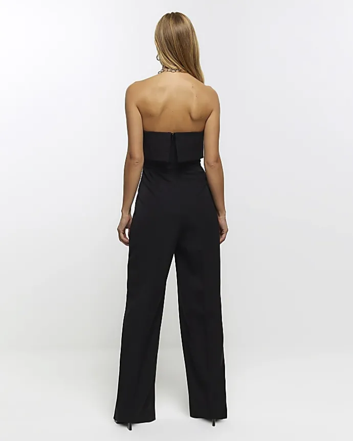 Black blazer bandeau jumpsuit