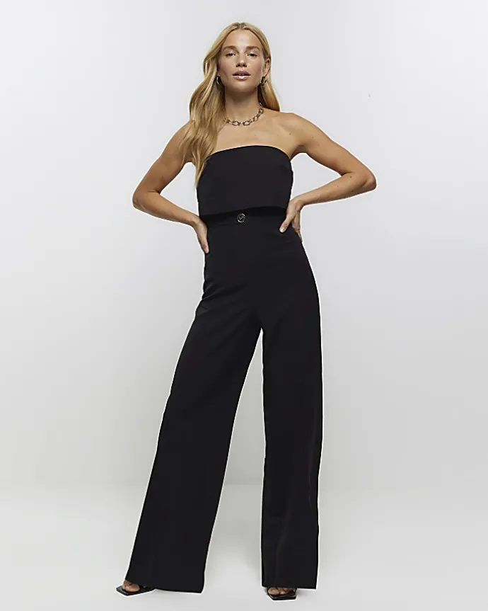 Black blazer bandeau jumpsuit