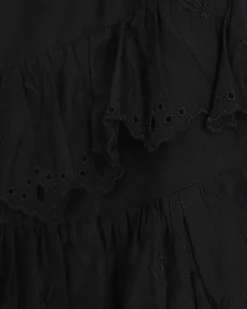 Black broderie frill mini skirt