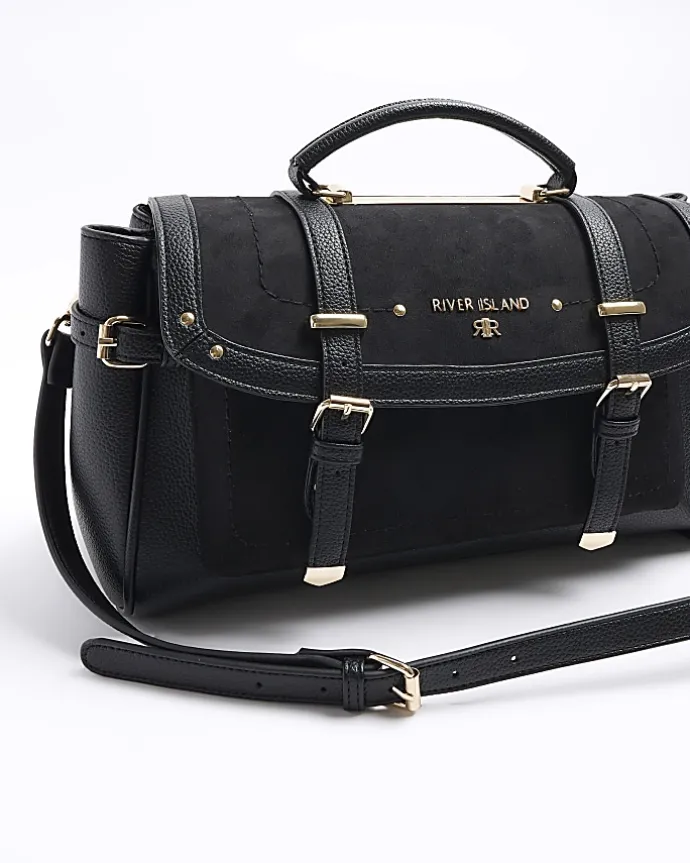 Black buckle satchel bag