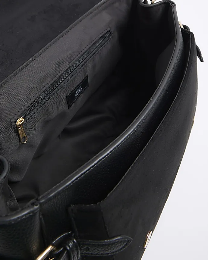 Black buckle satchel bag