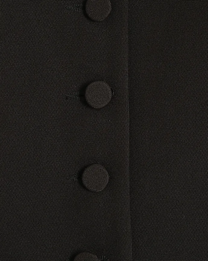 Black button front waistcoat