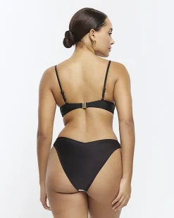 Black colour bock plunge bikini top