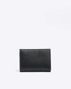 Black contrast panel foldover purse