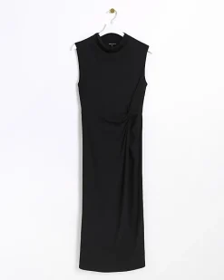 Black cowl tank midi dress