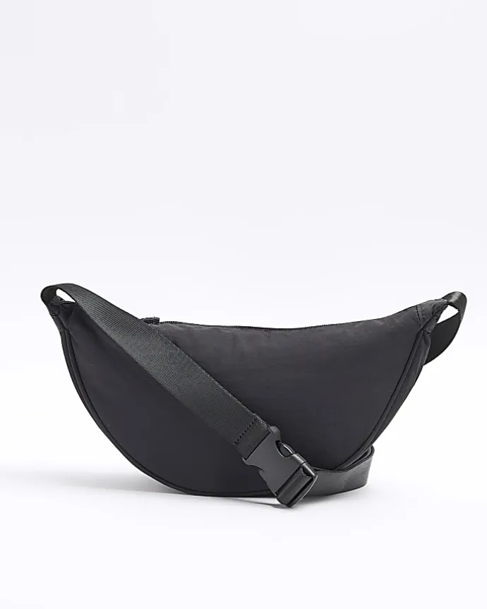 Black crinkle bum bag