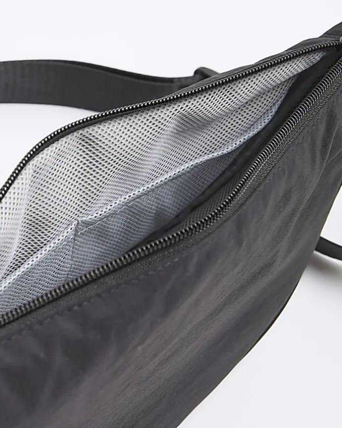 Black crinkle bum bag