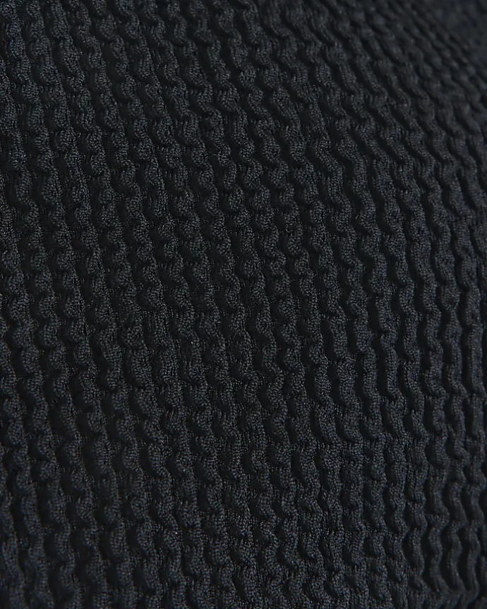 Black crinkle high waisted bikini bottoms