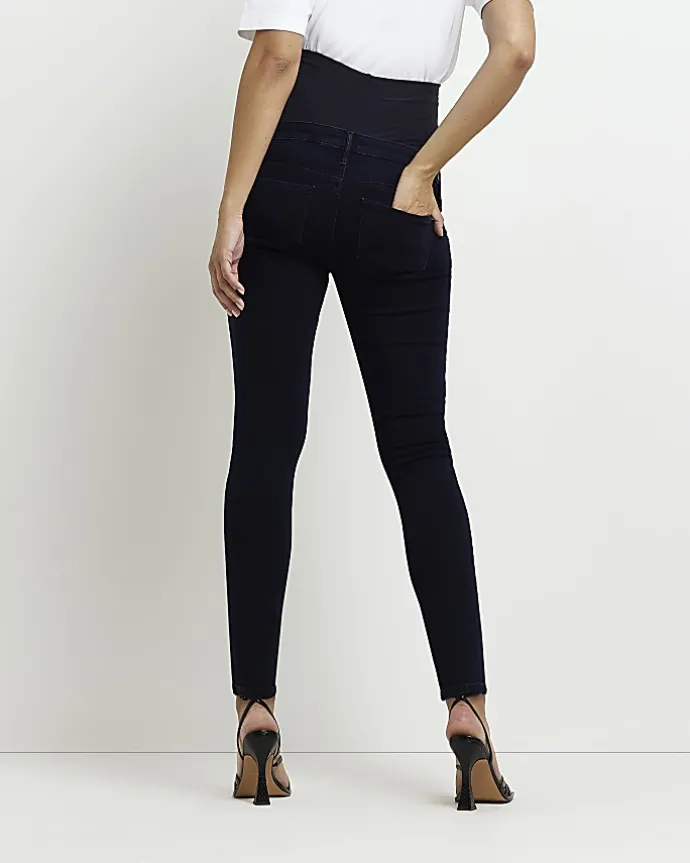 Black denim maternity skinny jeans