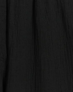 Black elasticated wide leg trousers
