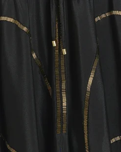 Black embellished plunge beach maxi dress