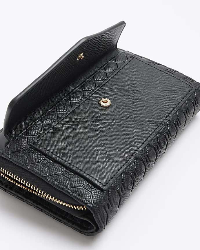 Black embossed envelope purse