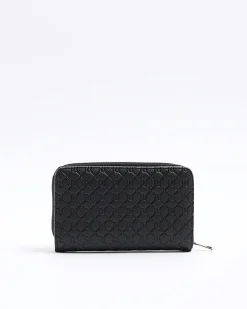 Black embossed envelope purse