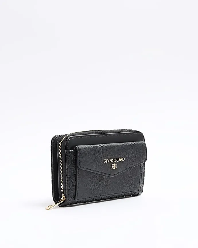 Black embossed envelope purse