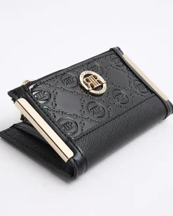 Black embossed monogram mini purse