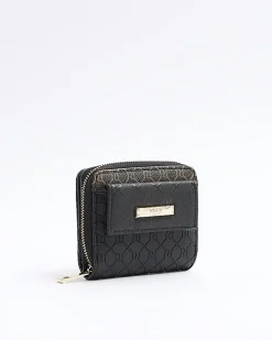 Black embossed purse