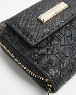 Black embossed purse