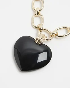 Black Heart Collar Necklace