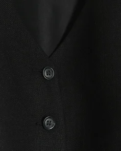 Black high V-neck waistcoat