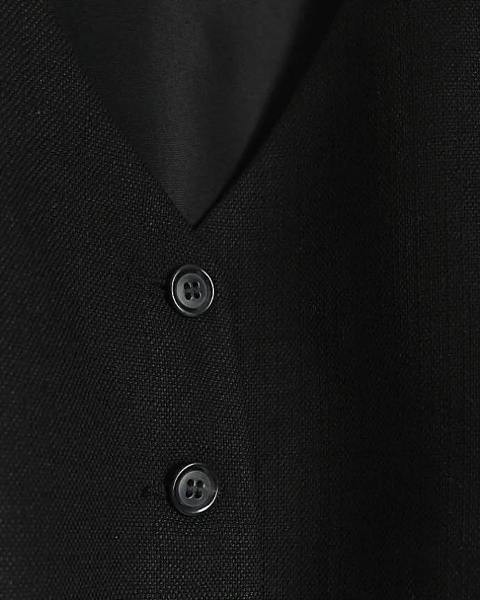 Black high V-neck waistcoat