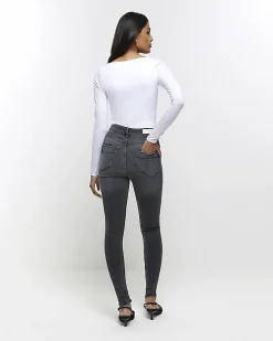 Black high waisted bum sculpt skinny jeans