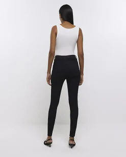 Black high waisted bum sculpt skinny jeans