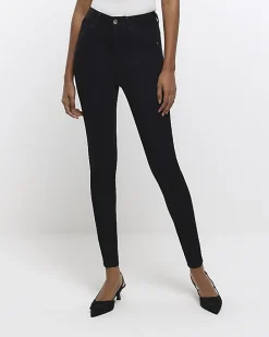 Black high waisted bum sculpt skinny jeans