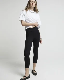Black high waisted cropped leggings