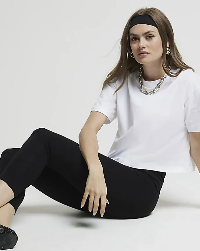 Black high waisted cropped leggings