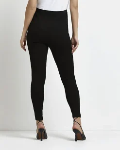 Black high waisted ponte maternity leggings