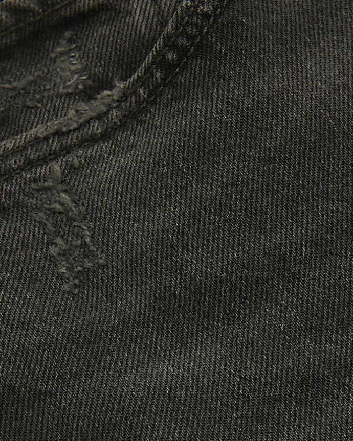 Black high waisted stove pipe straight jeans